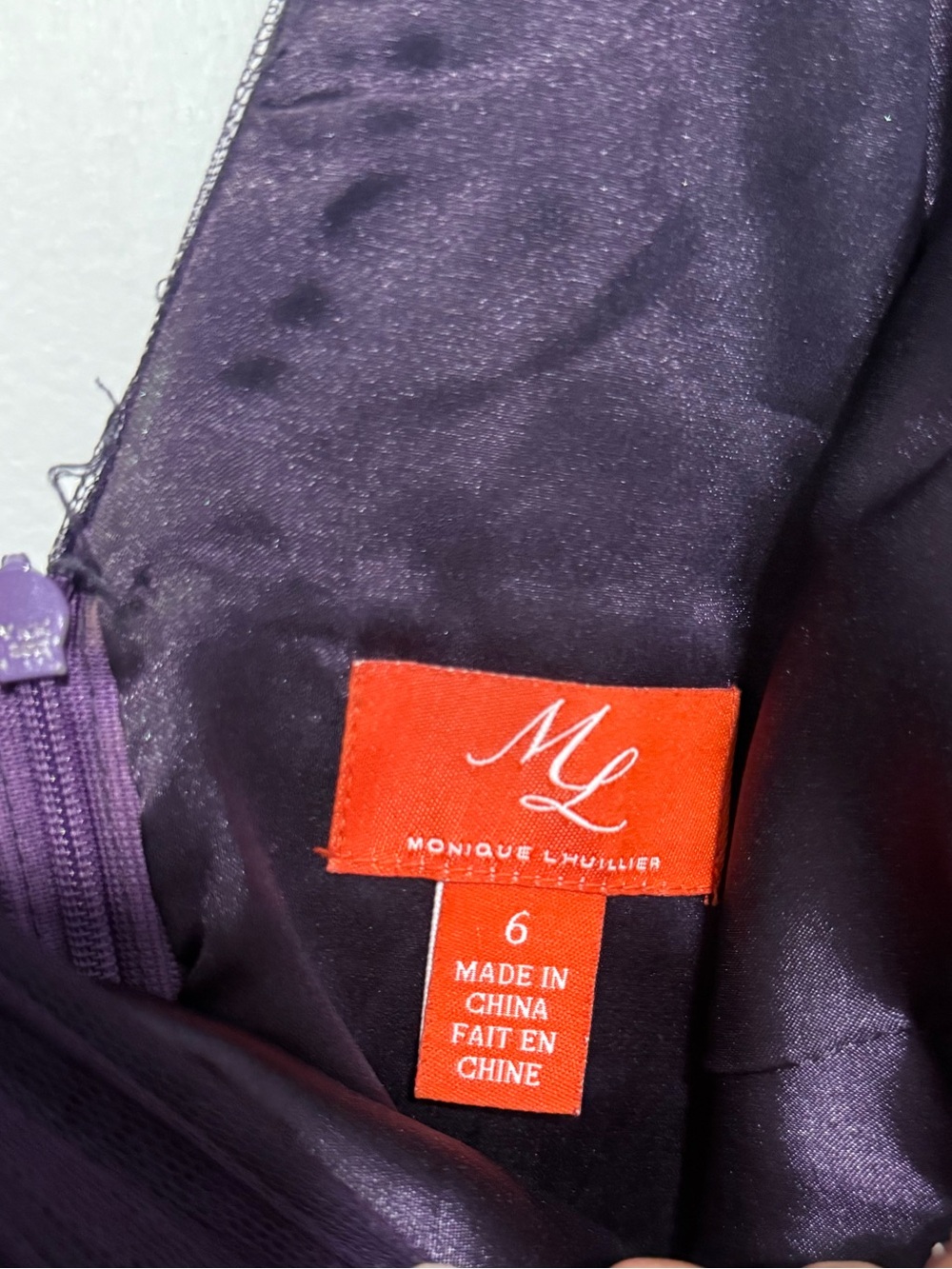 Monique Lhuillier Purple Mermaid Evening Gown size 6 - Picture 4 of 5